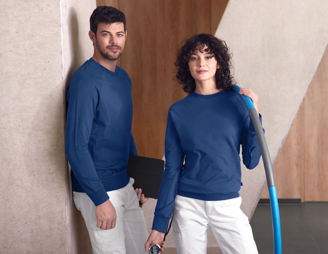 Bovenkleding: e.s. Sweatshirt cotton stretch, dames + alkalisch blauw 1