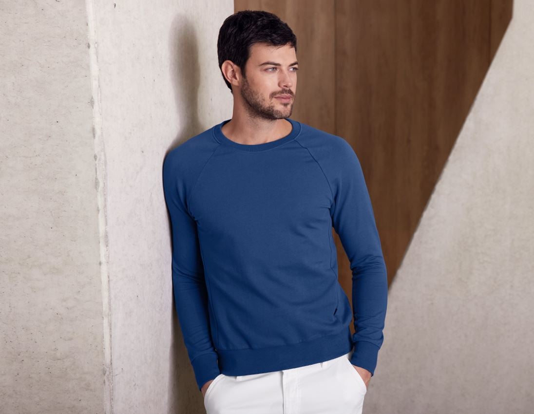 Bovenkleding: e.s. Sweatshirt cotton stretch + alkalisch blauw