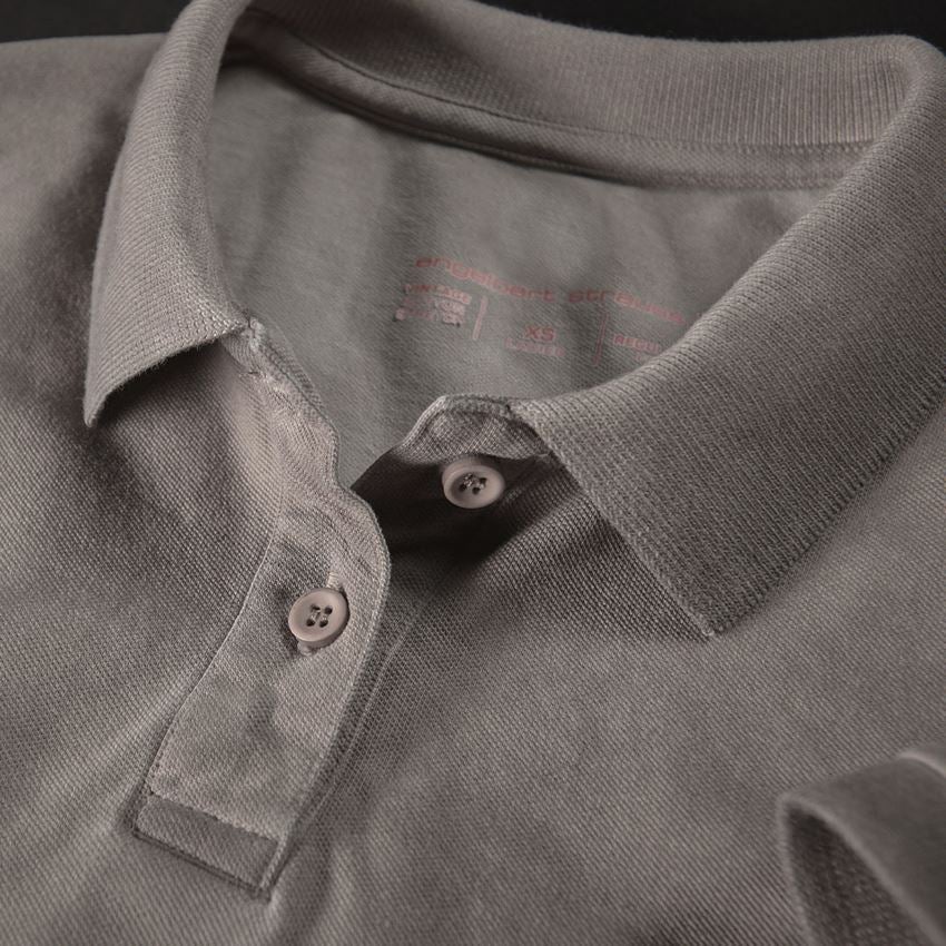 Bovenkleding: e.s. Polo-Shirt vintage cotton stretch, dames + taupe vintage 2