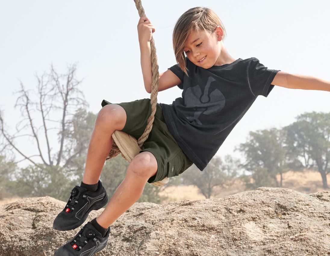 Bovenkleding: T-Shirt e.s.motion ten ostrich, kinderen + oxidezwart vintage 1