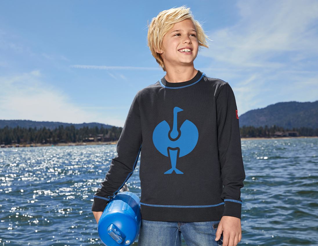 Bovenkleding: Sweatshirt e.s.motion 2020, kinderen + grafiet/gentiaanblauw
