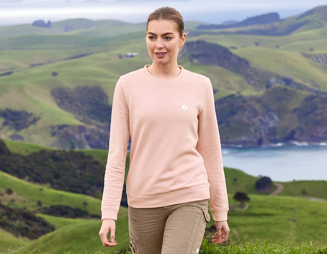 Bovenkleding: Sweatshirt e.s.botanica, dames + natuurlijk roze
