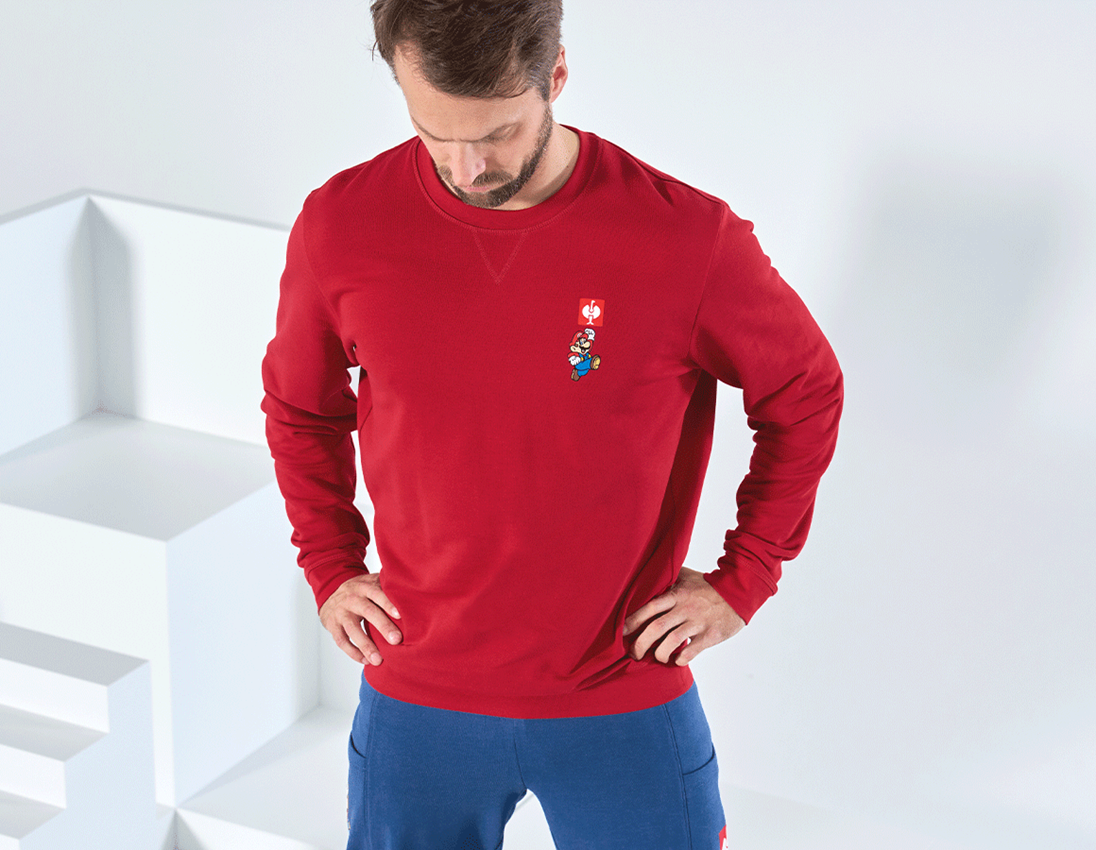 Samenwerkingen: Super Mario sweatshirt, heren + vuurrood