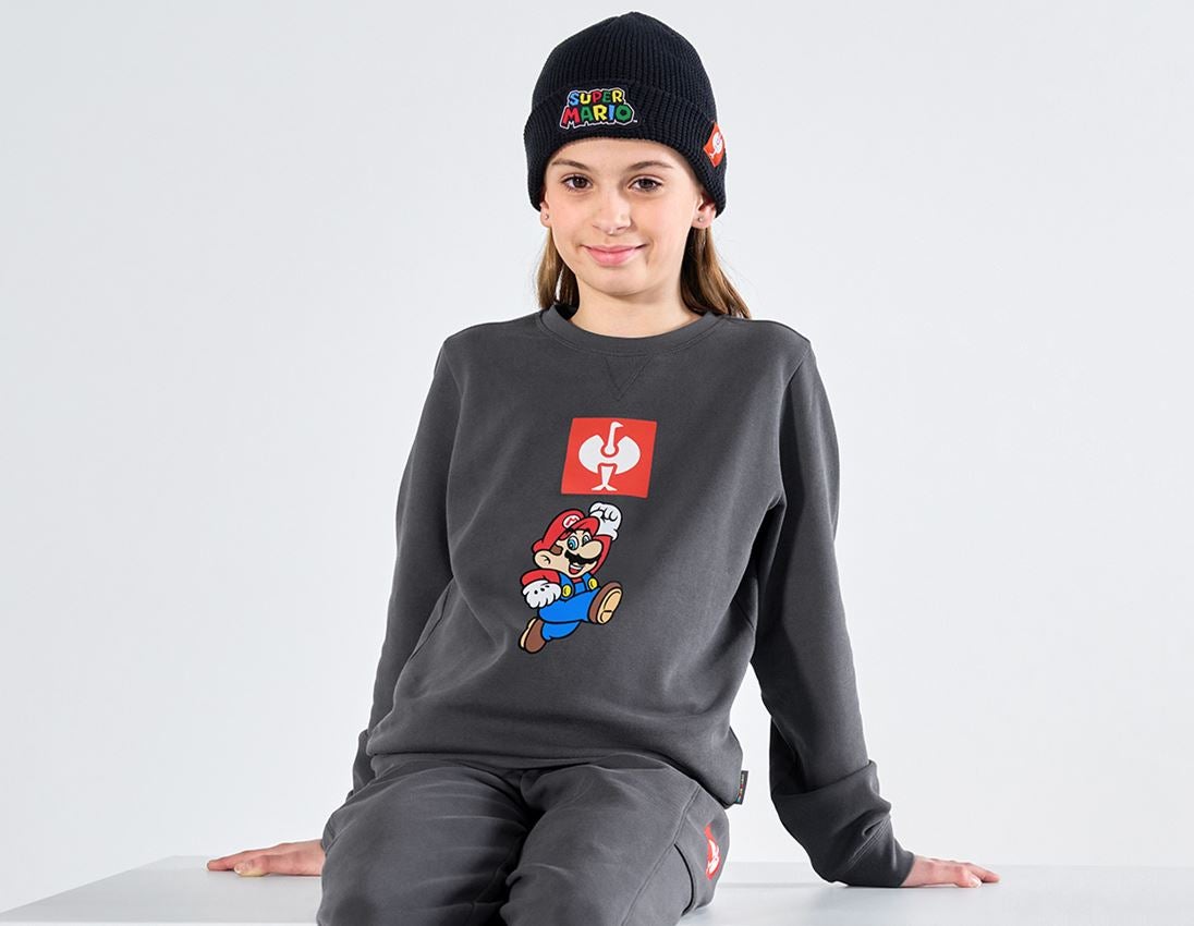 Bovenkleding: Super Mario sweatshirt, kids + antraciet
