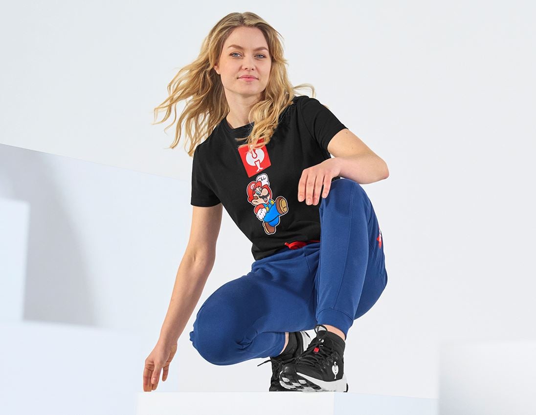 Bovenkleding: Super Mario T-Shirt, dames + zwart 1
