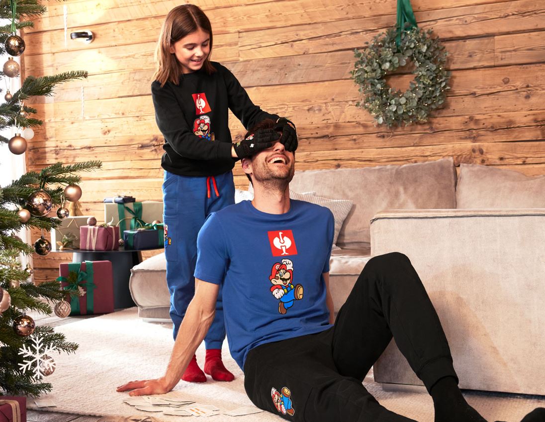 Bovenkleding: Super Mario T-shirt, heren + alkalisch blauw 1