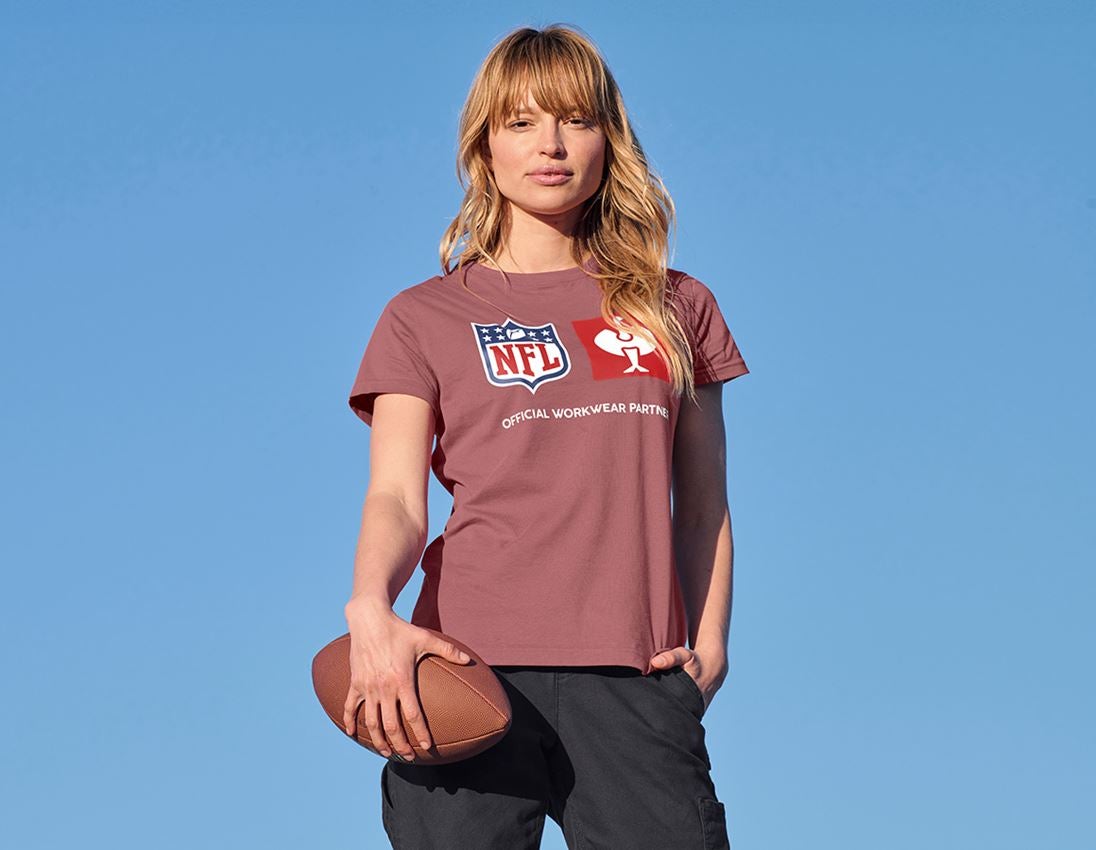 Kleding: NFL T-Shirt cotton, ladies + oxiderood