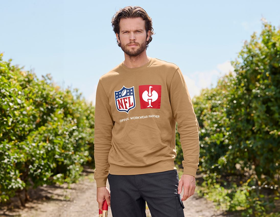 Samenwerkingen: NFL Sweatshirt cotton + amandelbruin