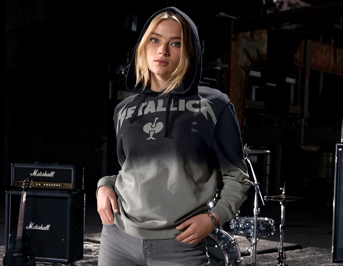 Samenwerkingen: Metallica cotton hoodie, ladies + zwart/graniet