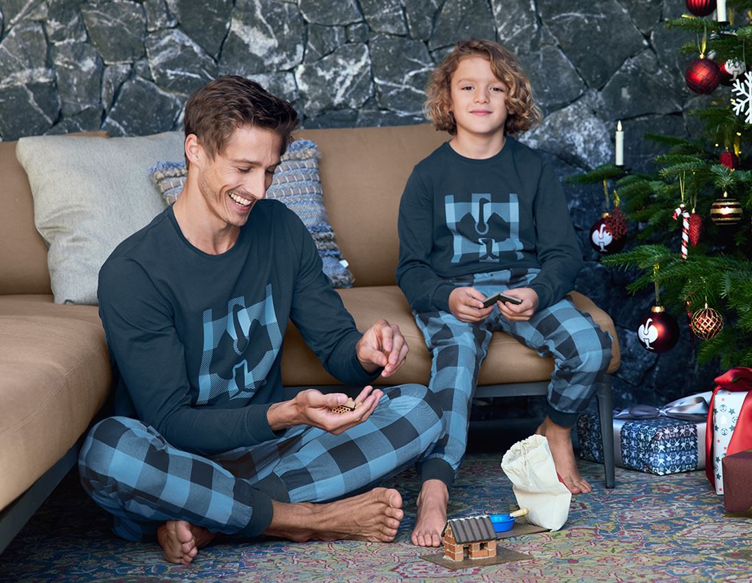 Voor de kleintjes: e.s. Pyjama longsleeve, kinderen + schaduwblau 1