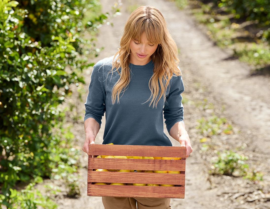 Bovenkleding: Gebreide pullover e.s.iconic, dames + oxideblauw 2