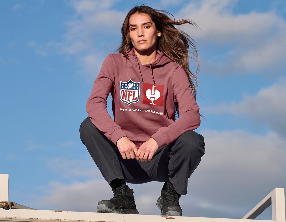 Samenwerkingen: NFL Hoodie cotton, ladies + oxiderood 1