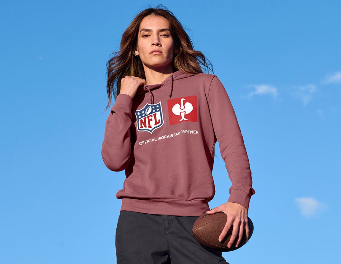 Samenwerkingen: NFL Hoodie cotton, ladies + oxiderood