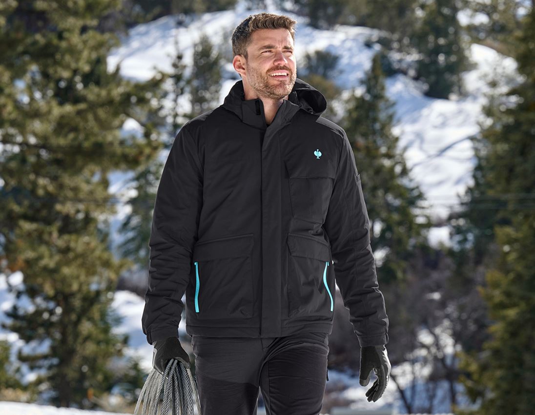 Kleding: Winterjack e.s.trail + zwart/lapis turkoois