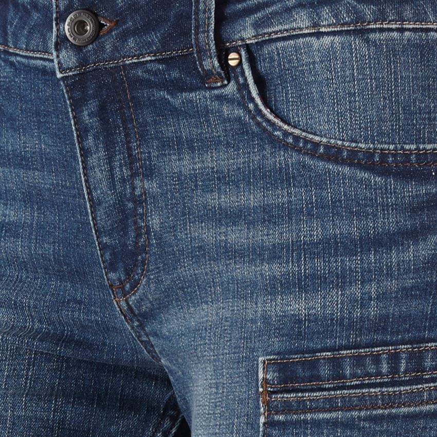 Werkbroeken: e.s. 7-pocket-jeans short, dames + stonewashed 2