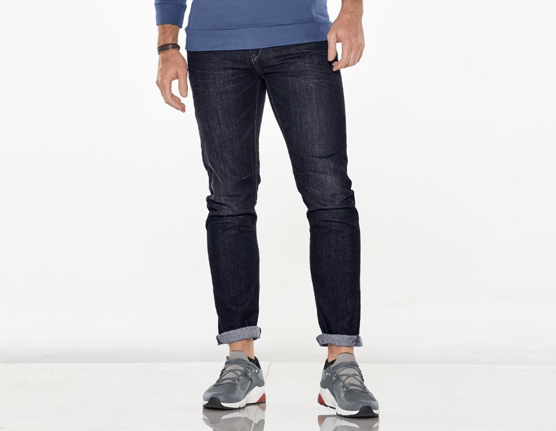 Werkbroeken: e.s. 5-pocket-jeans POWERdenim + darkwashed