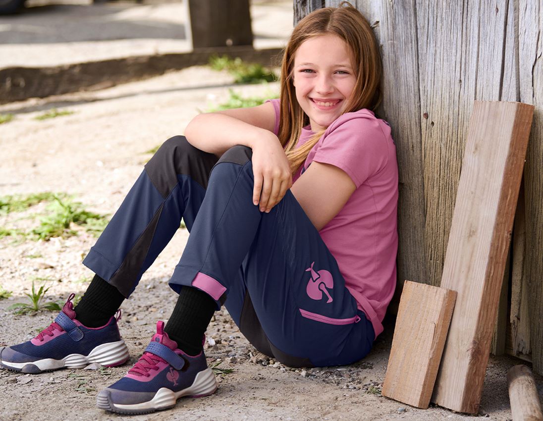 Kleding: Functionele broek e.s.trail, kinderen + diepblauw/tarapink 2