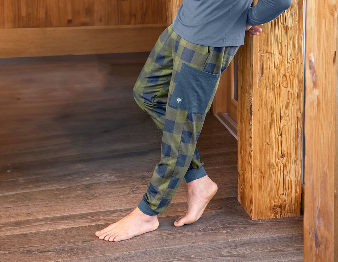 Accessoires: e.s. Pyjama broek + berggroen/oxideblauw 1