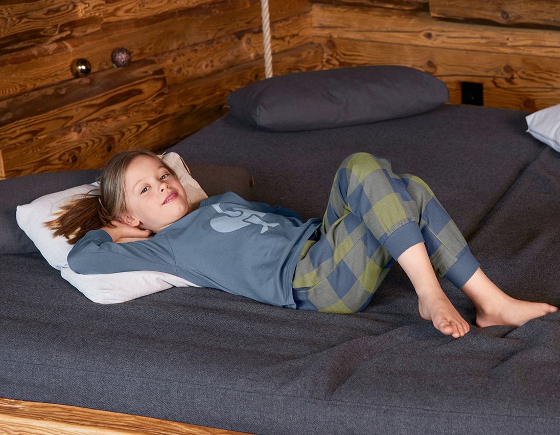 Accessoires: e.s. Pyjama broek, kinderen + berggroen/oxideblauw 2