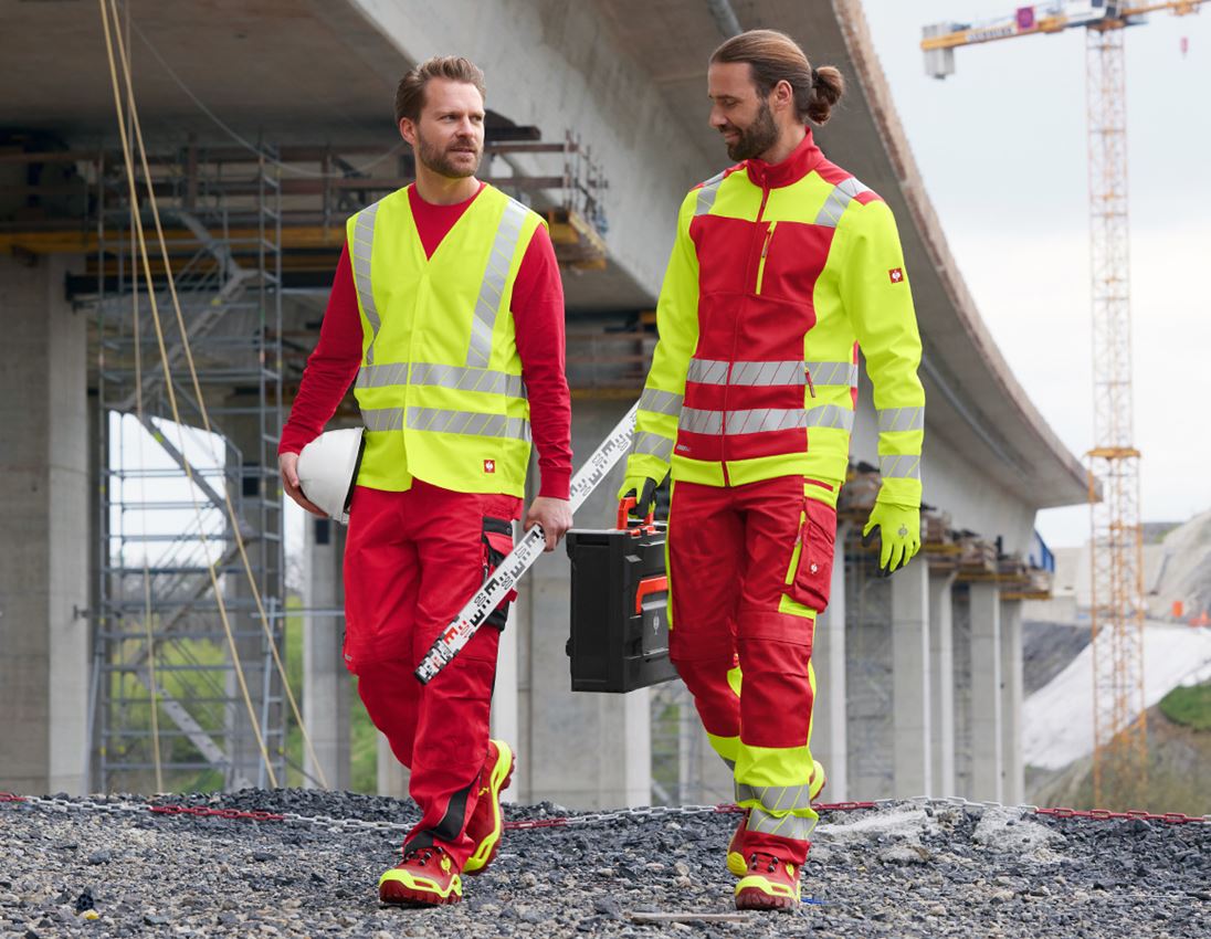 Onderwerpen: Veiligheids-softshell-jack e.s.motion 24/7 + rood/signaalgeel 3