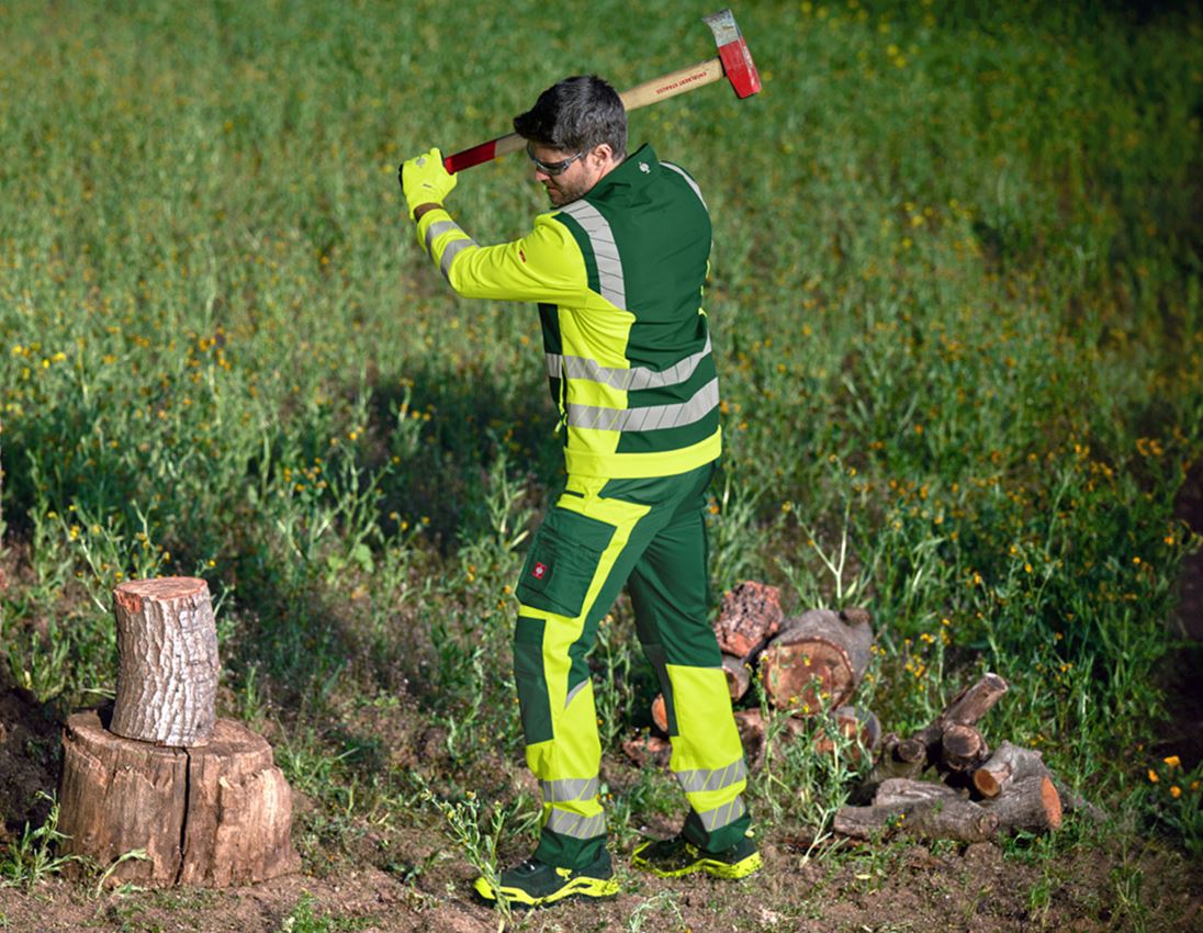 Werkjassen: Veiligheids-softshell-jack e.s.motion 24/7 + groen/signaalgeel 2