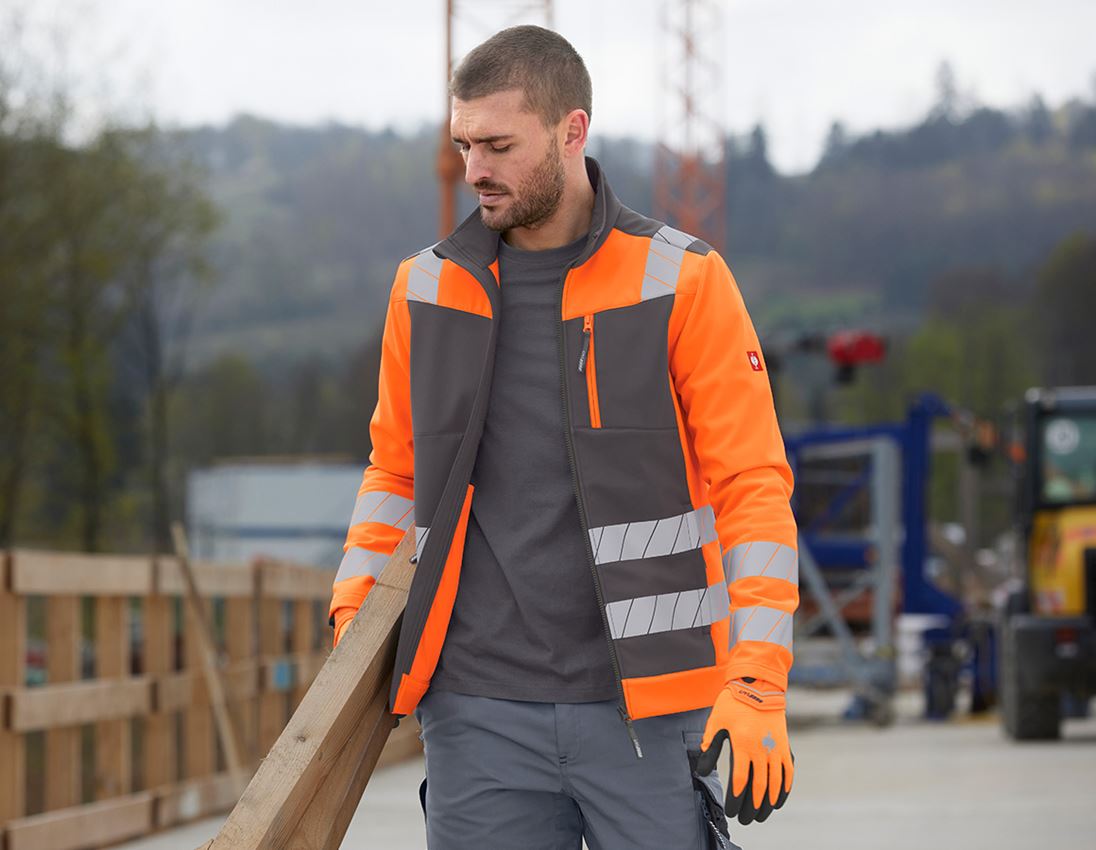 Werkjassen: Veiligheids-softshell-jack e.s.motion 24/7 + antraciet/signaaloranje 1