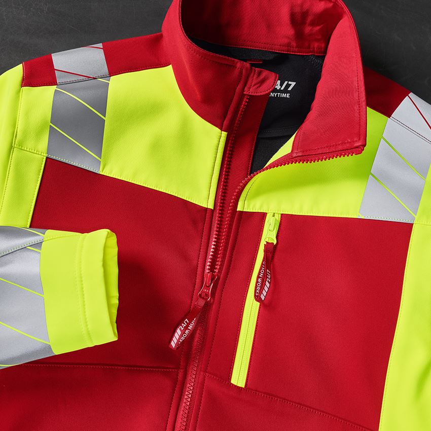 Onderwerpen: Veiligheids-softshell-jack e.s.motion 24/7 + rood/signaalgeel 2