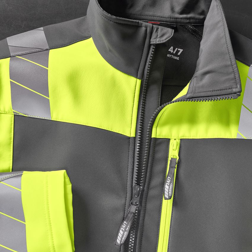 Werkjassen: Veiligheids-softshell-jack e.s.motion 24/7 + antraciet/signaalgeel 2