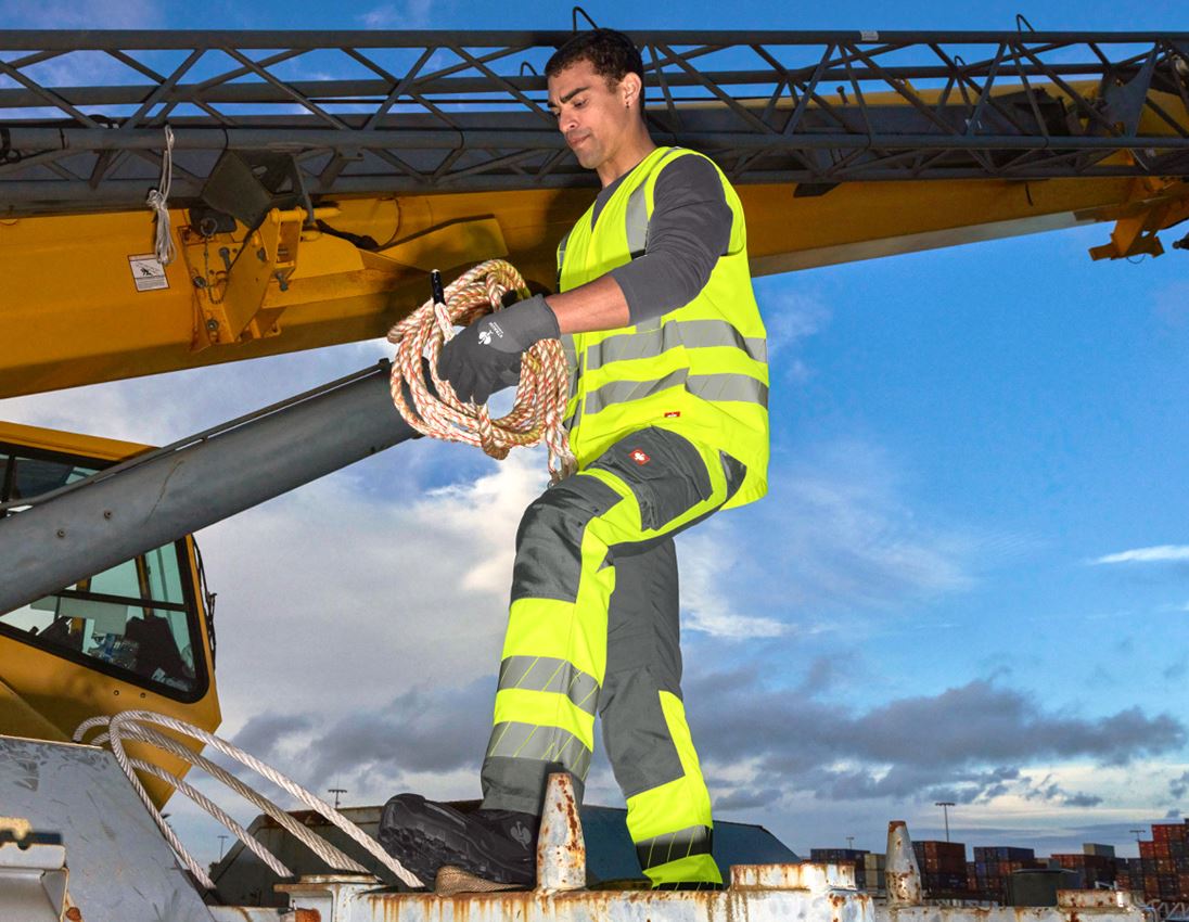 Werkbroeken: Veiligheidswerkbroek e.s.motion 24/7 + antraciet/signaalgeel 6