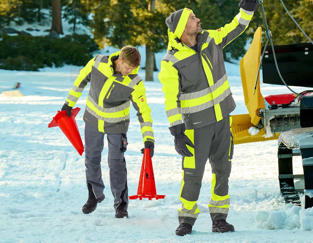 Kleding: Veiligheidswerkbroek e.s.motion 24/7 + antraciet/signaalgeel 11