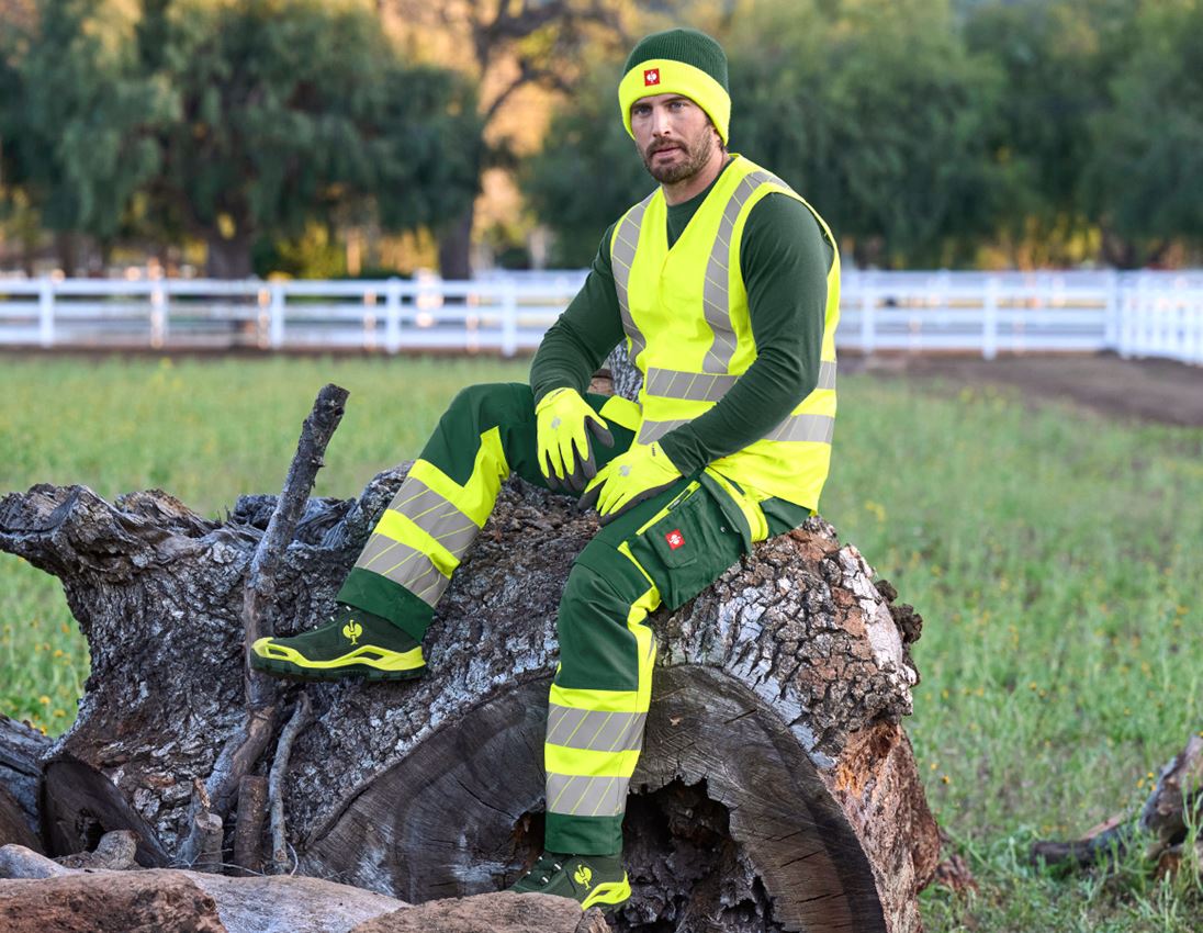 Kleding: Veiligheidswerkbroek e.s.motion 24/7 + groen/signaalgeel 8