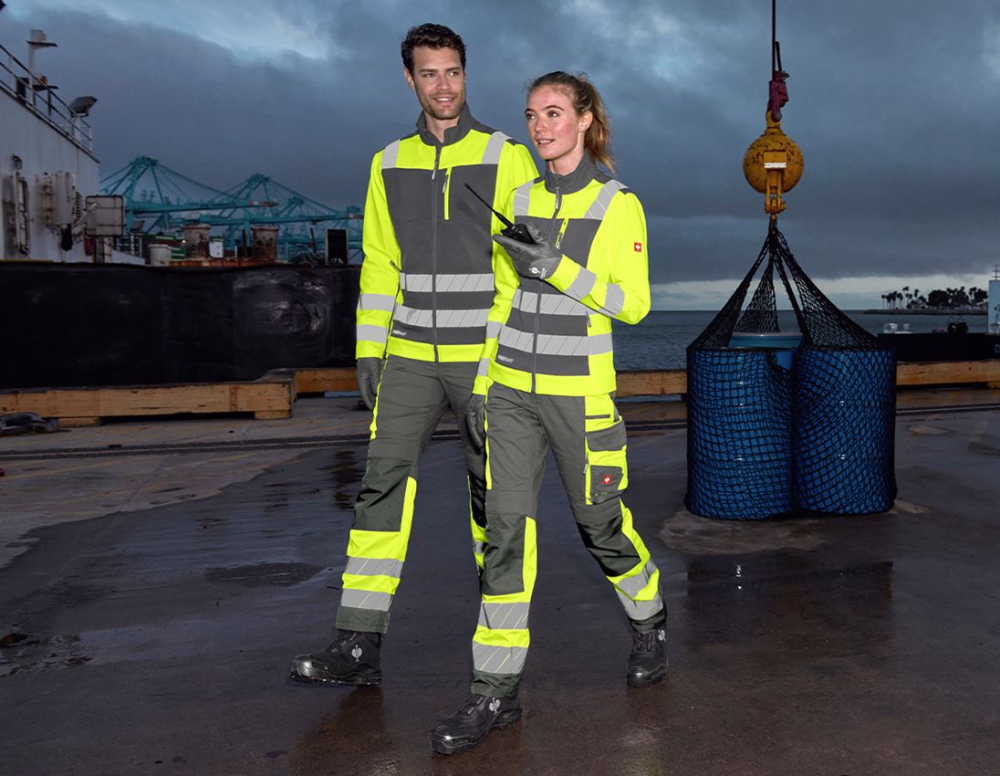 Werkjassen: Veiligheids-softshell-jack e.s.motion 24/7, dames + antraciet/signaalgeel 3