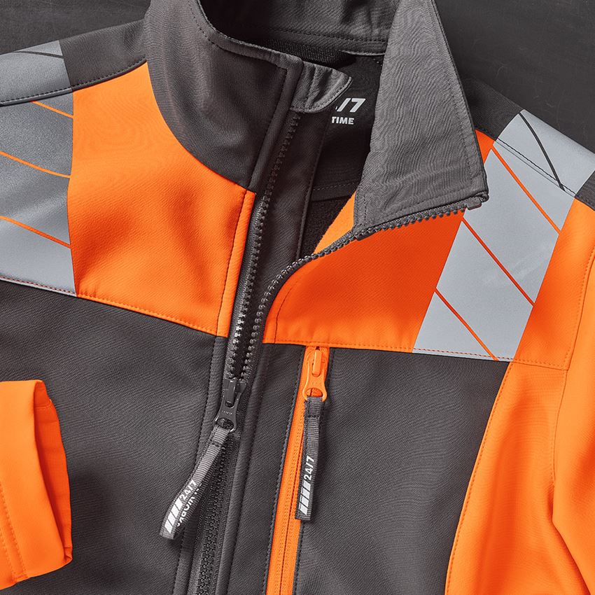 Werkjassen: Veiligheids-softshell-jack e.s.motion 24/7, dames + antraciet/signaaloranje 2