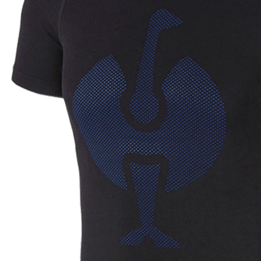 Ondergoed | Thermokleding: e.s. T-shirt seamless - warm + zwart/gentiaanblauw 2