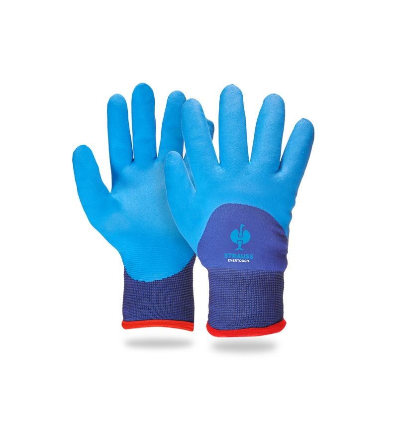 Kou: e.s. Nitril handschoenen evertouch winter + blauw/donkerblauw-melange
