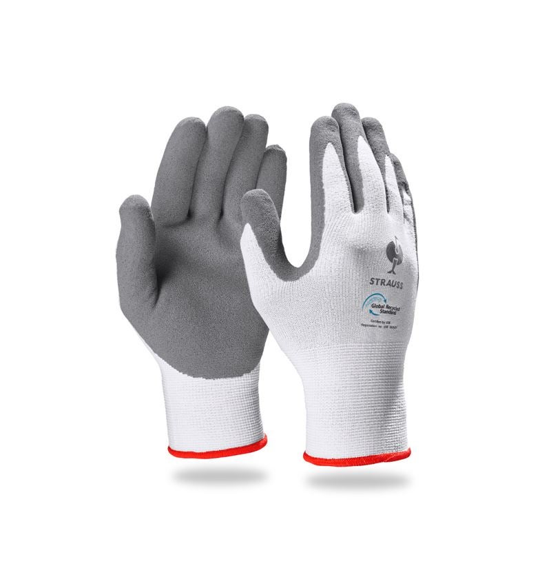 Gecoate: e.s. Nitrilschuim-handschoenen recycled, 3 paar + antraciet/wit