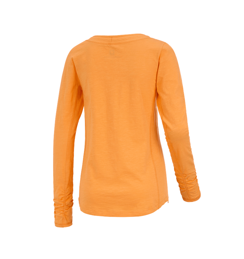 Bovenkleding: e.s. Longsleeve cotton slub, dames + licht oranje 1
