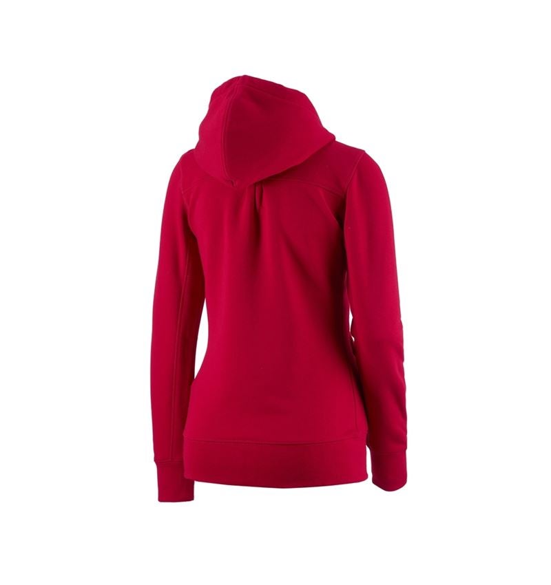 Bovenkleding: e.s. Hoody-Sweatjack poly cotton, dames + vuurrood 2