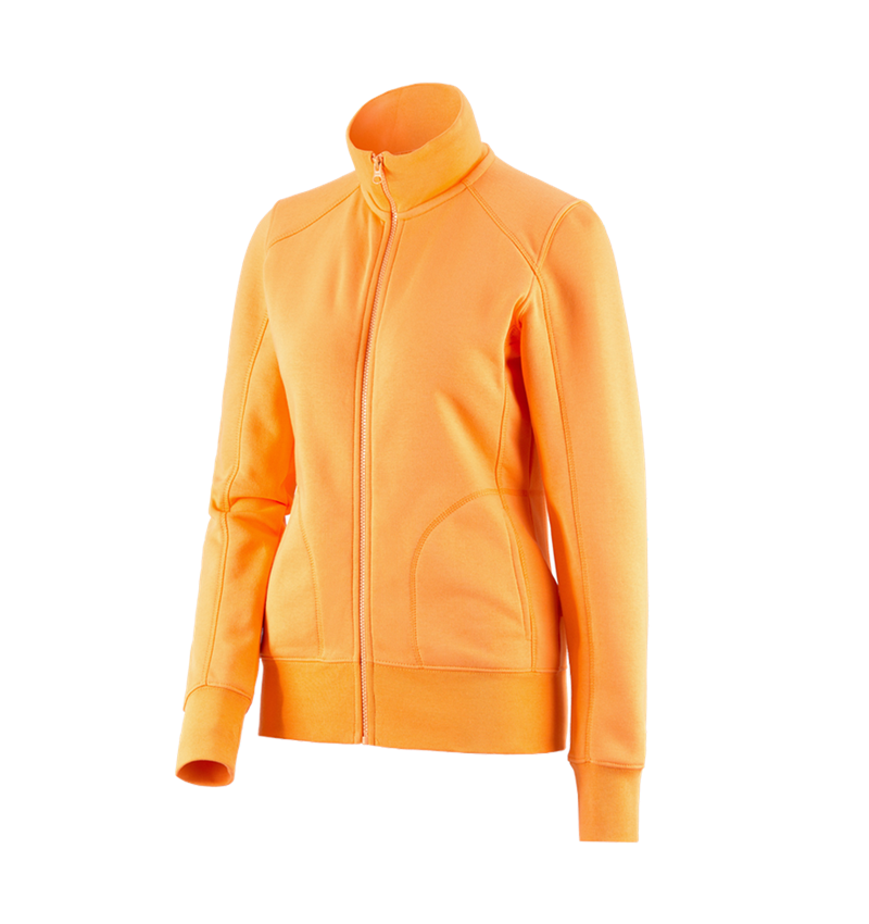 Bovenkleding: e.s. Sweatjack poly cotton, dames + licht oranje