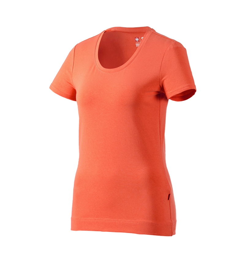 Bovenkleding: e.s. T-Shirt cotton stretch, dames + nectarine 2