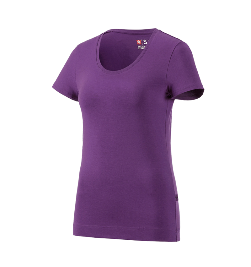 Bovenkleding: e.s. T-Shirt cotton stretch, dames + violet 2