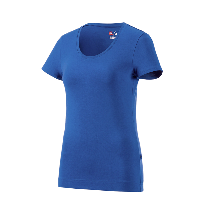 Bovenkleding: e.s. T-Shirt cotton stretch, dames + gentiaanblauw 3