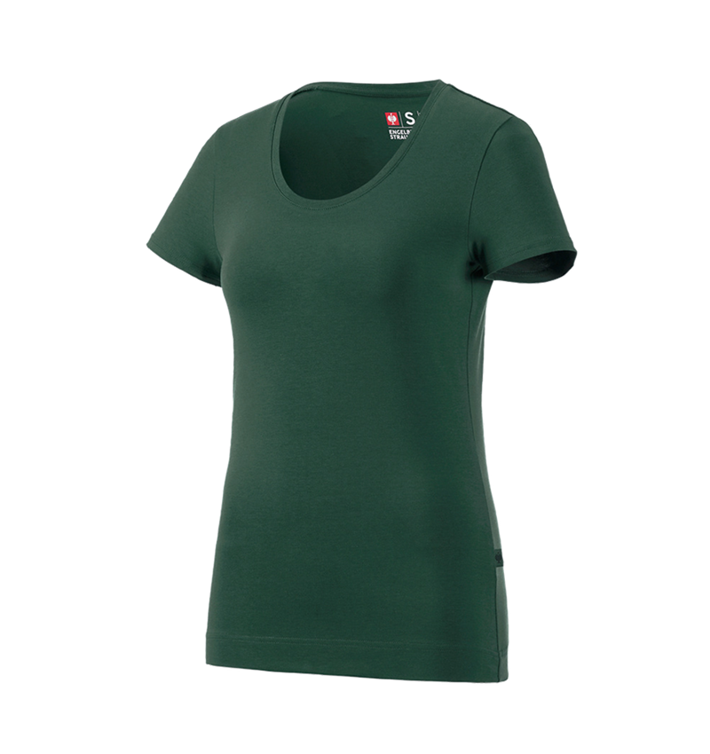Bovenkleding: e.s. T-Shirt cotton stretch, dames + groen 2