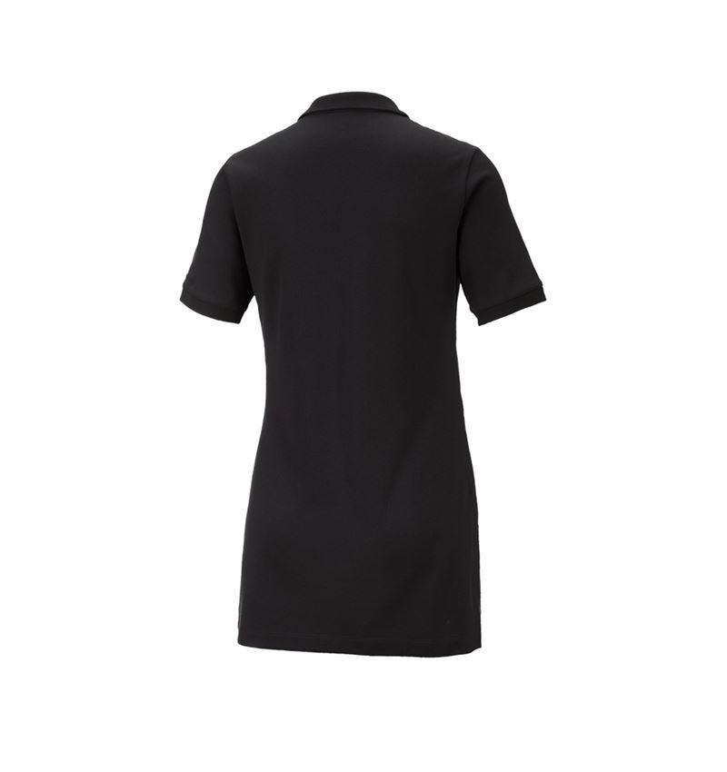 Bovenkleding: e.s. Pique-Polo cotton stretch, dames, long fit + zwart 3