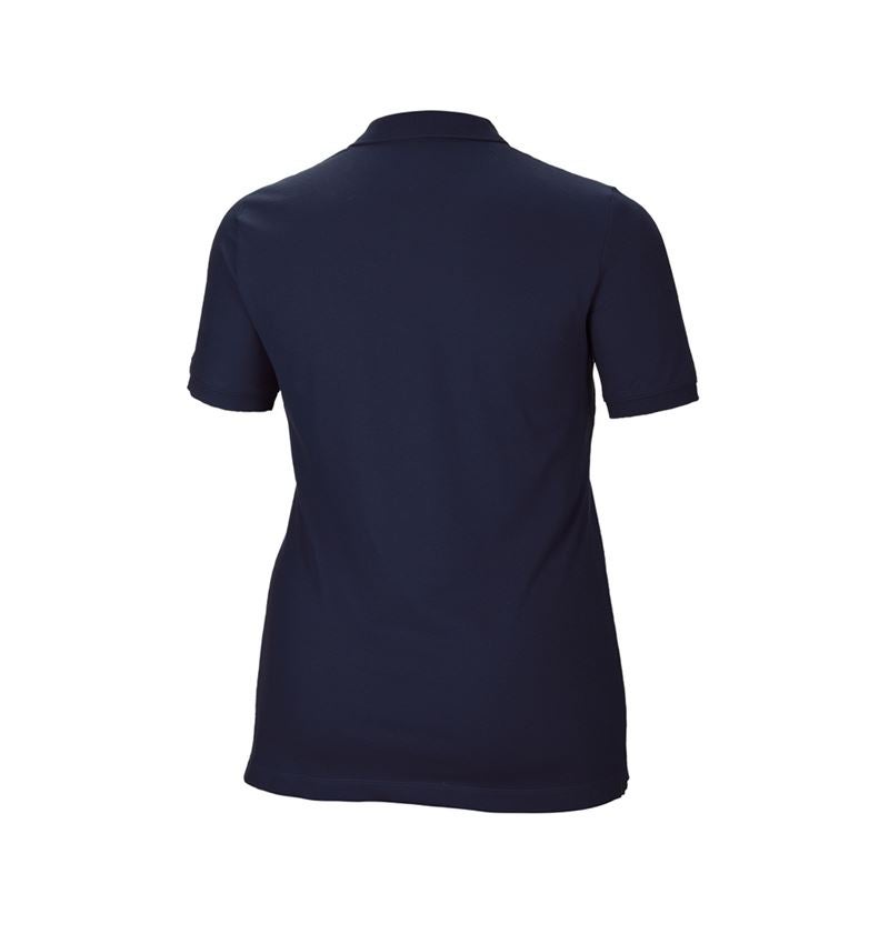 Bovenkleding: e.s. Pique-Polo cotton stretch, dames, plus fit + donkerblauw 3