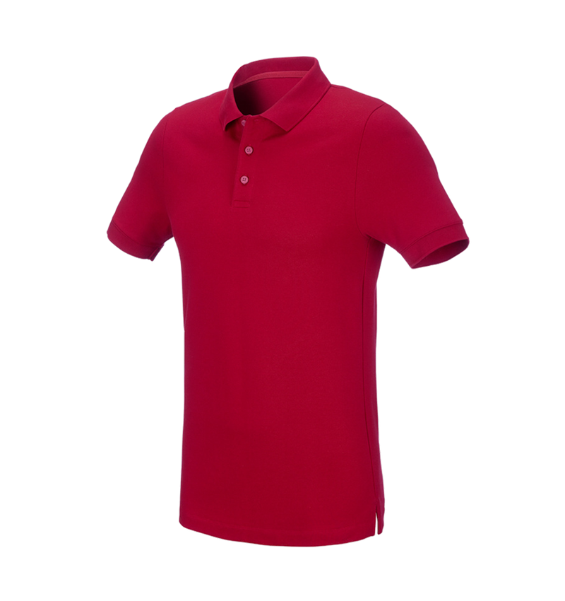 Bovenkleding: e.s. Pique-Polo cotton stretch, slim fit + vuurrood 2
