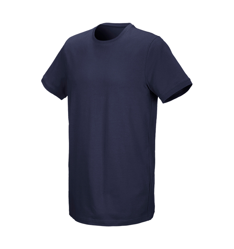 Bovenkleding: e.s. T-Shirt cotton stretch, long fit + donkerblauw 2