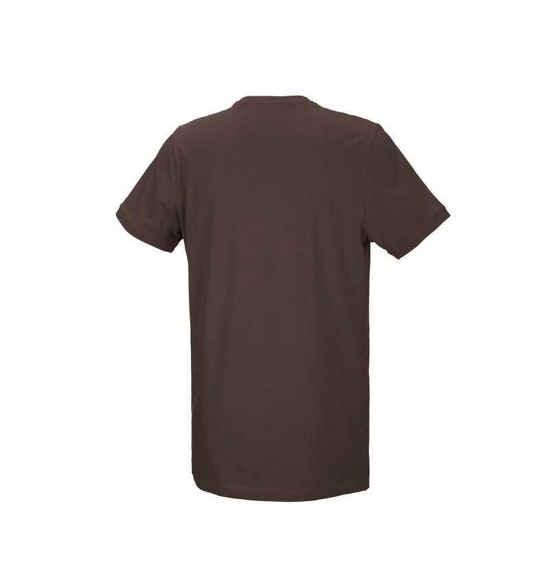 Bovenkleding: e.s. T-Shirt cotton stretch, long fit + kastanje 3