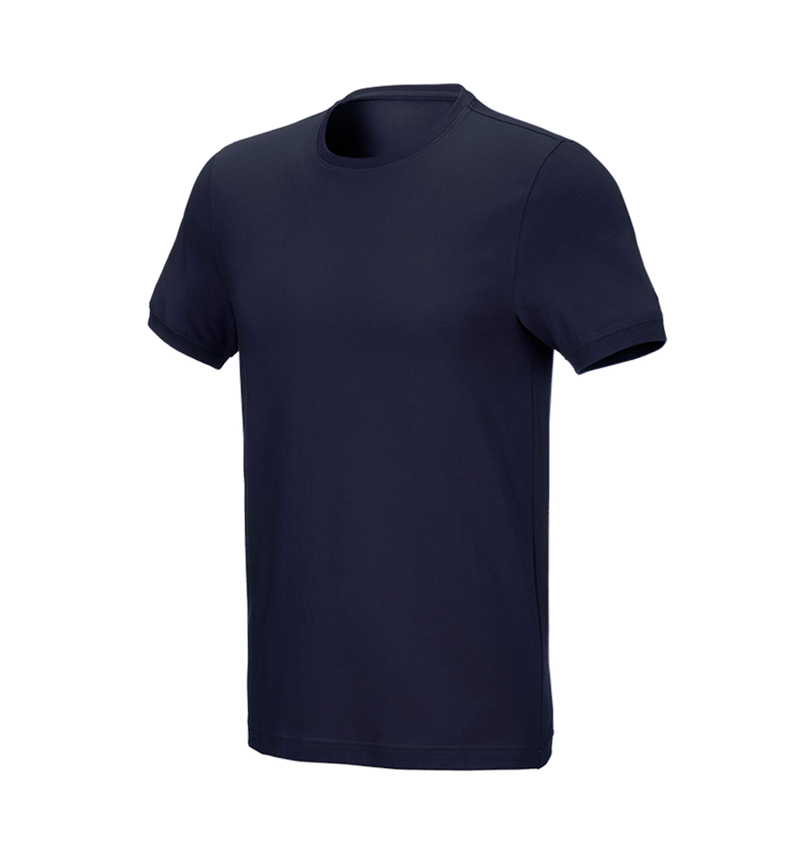 Bovenkleding: e.s. T-Shirt cotton stretch, slim fit + donkerblauw 2