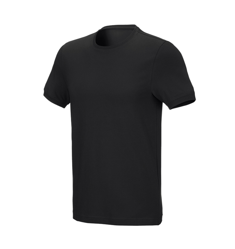 Tuin-/ Land-/ Bosbouw: e.s. T-Shirt cotton stretch, slim fit + zwart 2